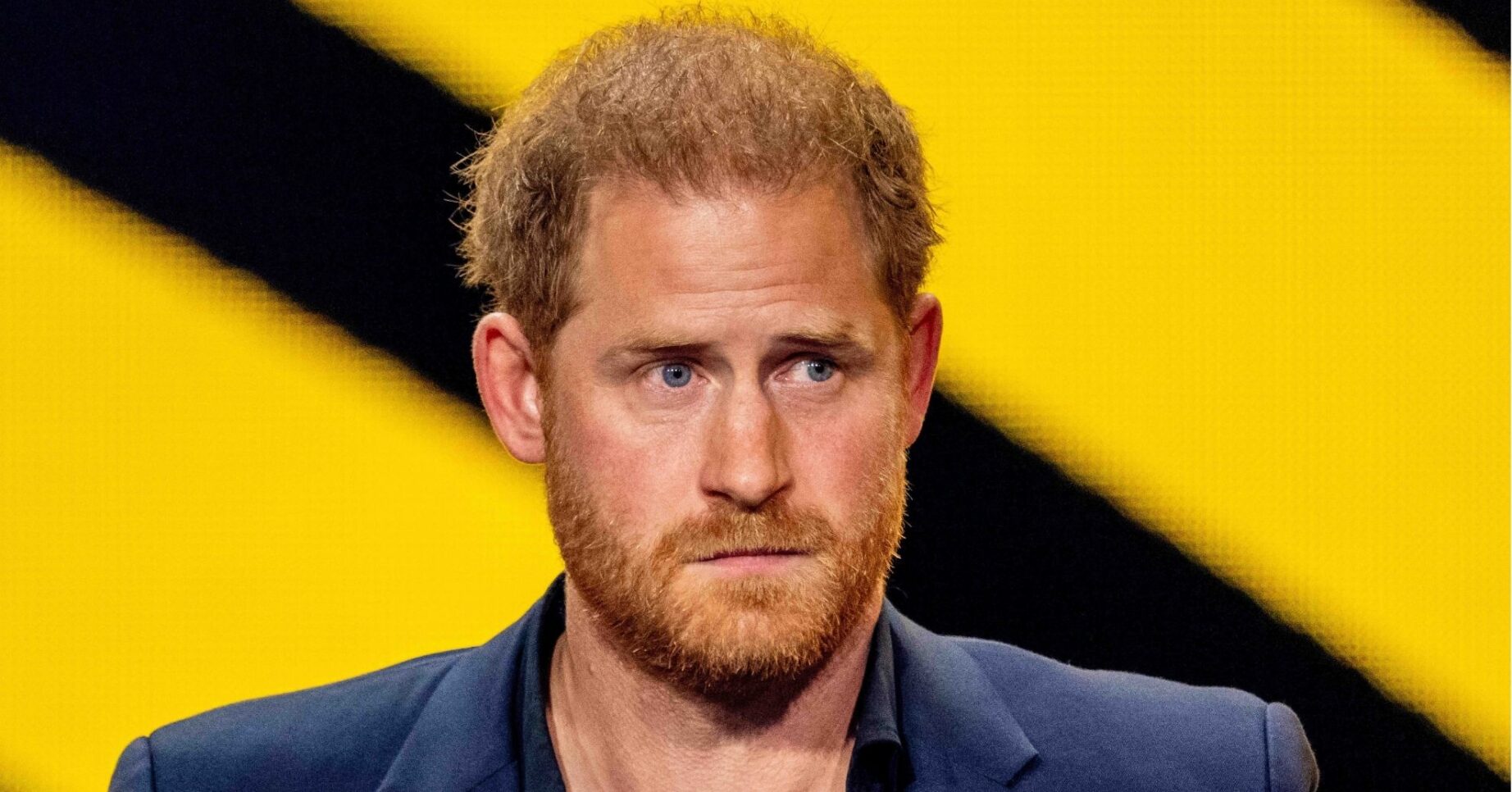 Prince Harry with serious expression