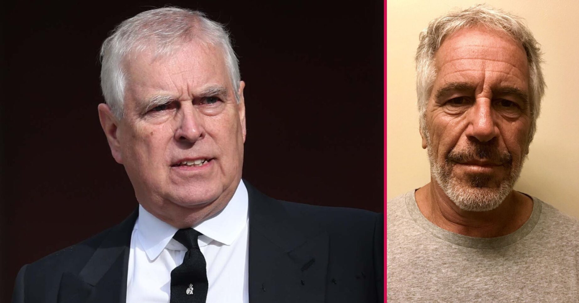 Andrew Mountbatten-Windsor frowning beside Jeffrey Epstein