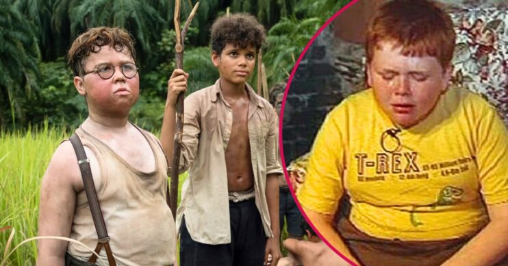 Piggy and Ralph from Lord of the Flies and a young boy crying from Boys and Girls Alone