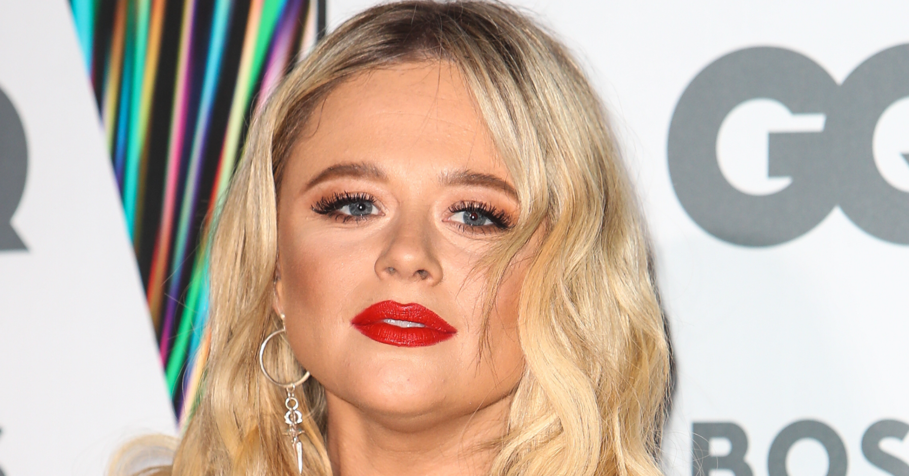 Emily Atack in a black dress