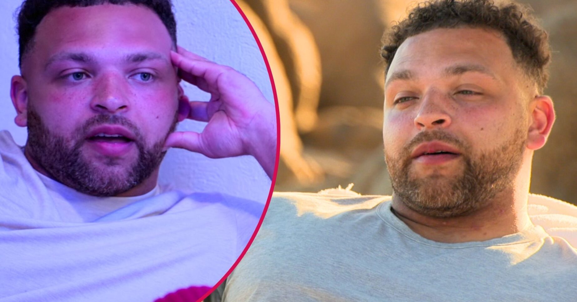 Split image of Jasmine crying and Oscar on the phone