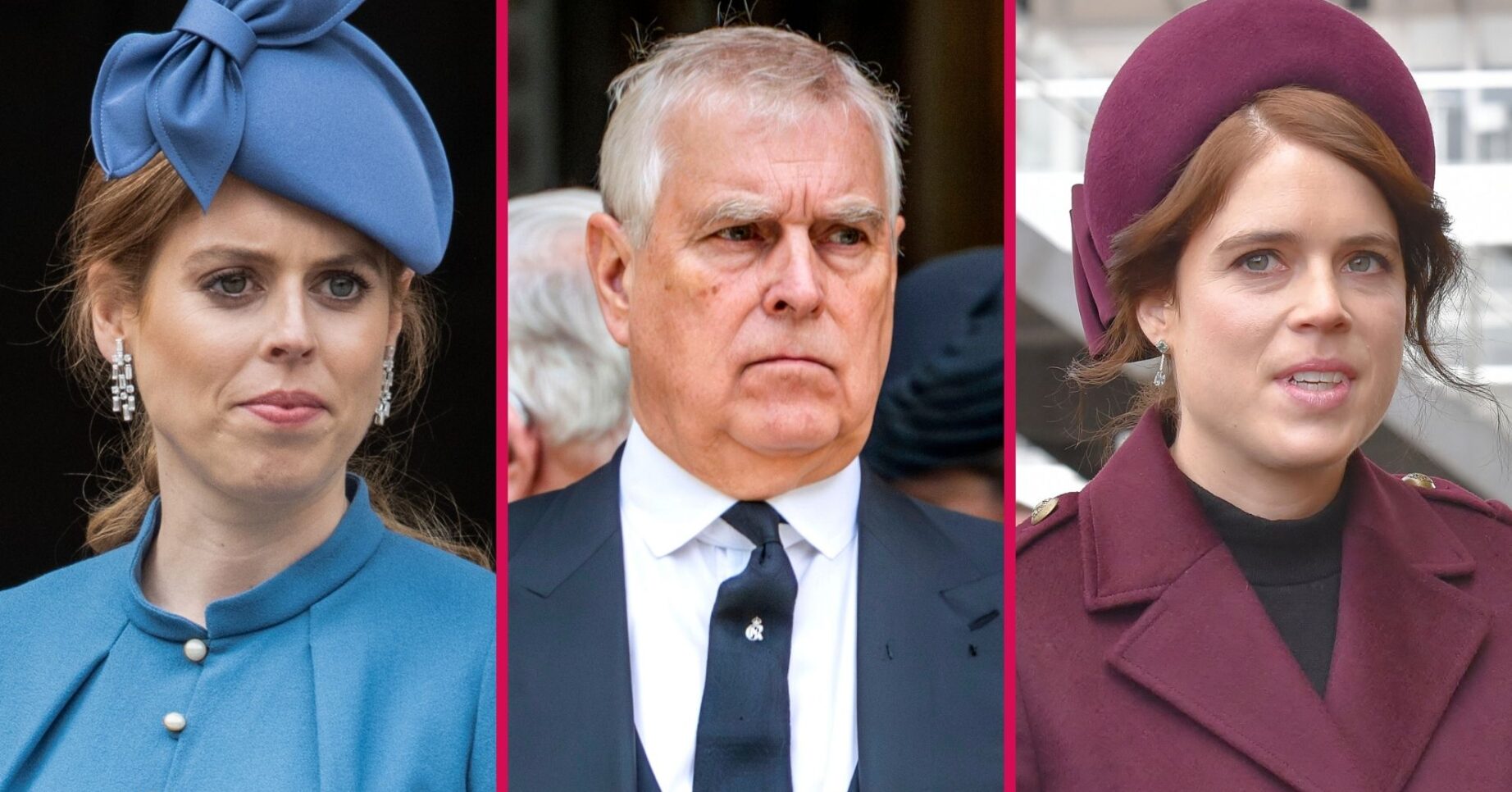 ED composite of Princess Beatrice, Andrew Mountbatten-Windsor and Princess Eugenie at different events
