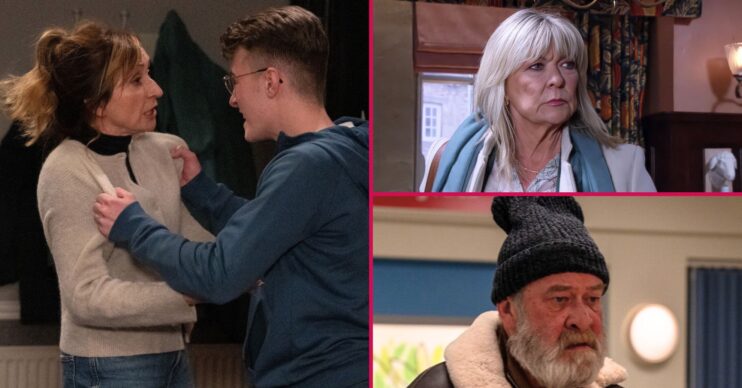 Laurel, Arthur, Kim and Bear split pic in Emmerdale (Credit: ITV/Comp ED!)