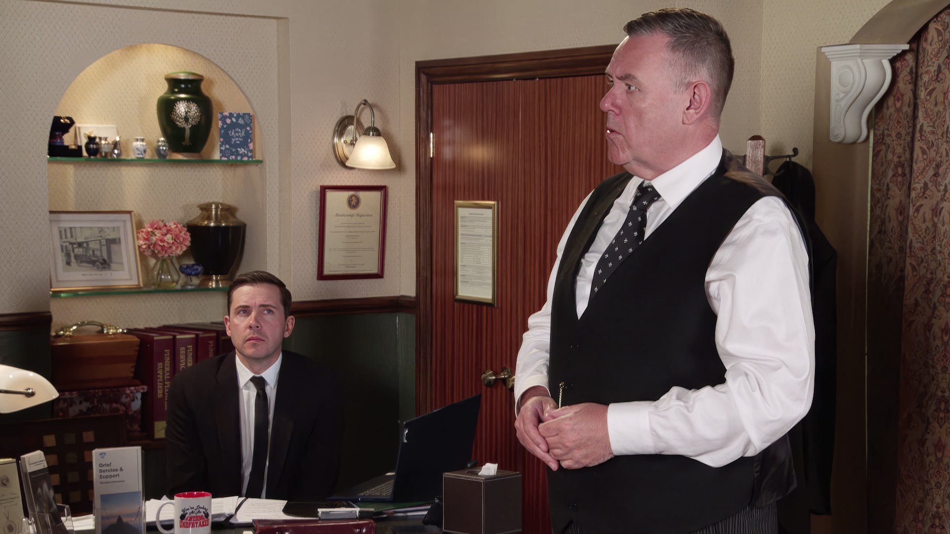 Coronation Street's George and Todd at work