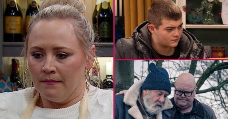 Tracy, Dylan, Bear and Paddy in Emmerdale (Credit: ITV/Comp ED!)