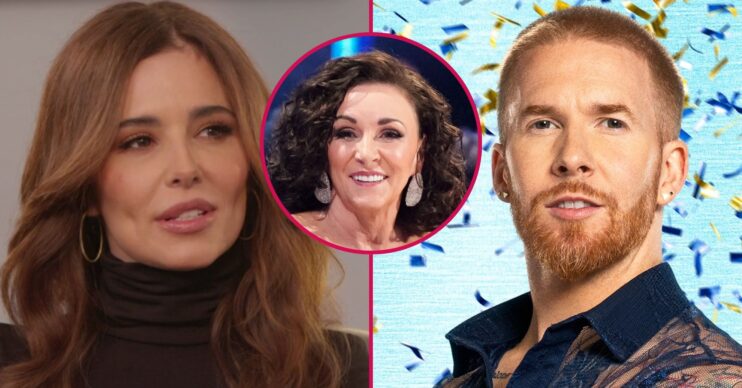 Cheryl, Strictly judge Shirley Ballas and Neil smiling