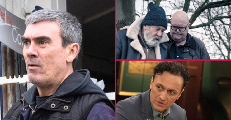 Cain, Bear, Paddy and Jai in Emmerdale split pic (Credit: ITV/Comp ED!)