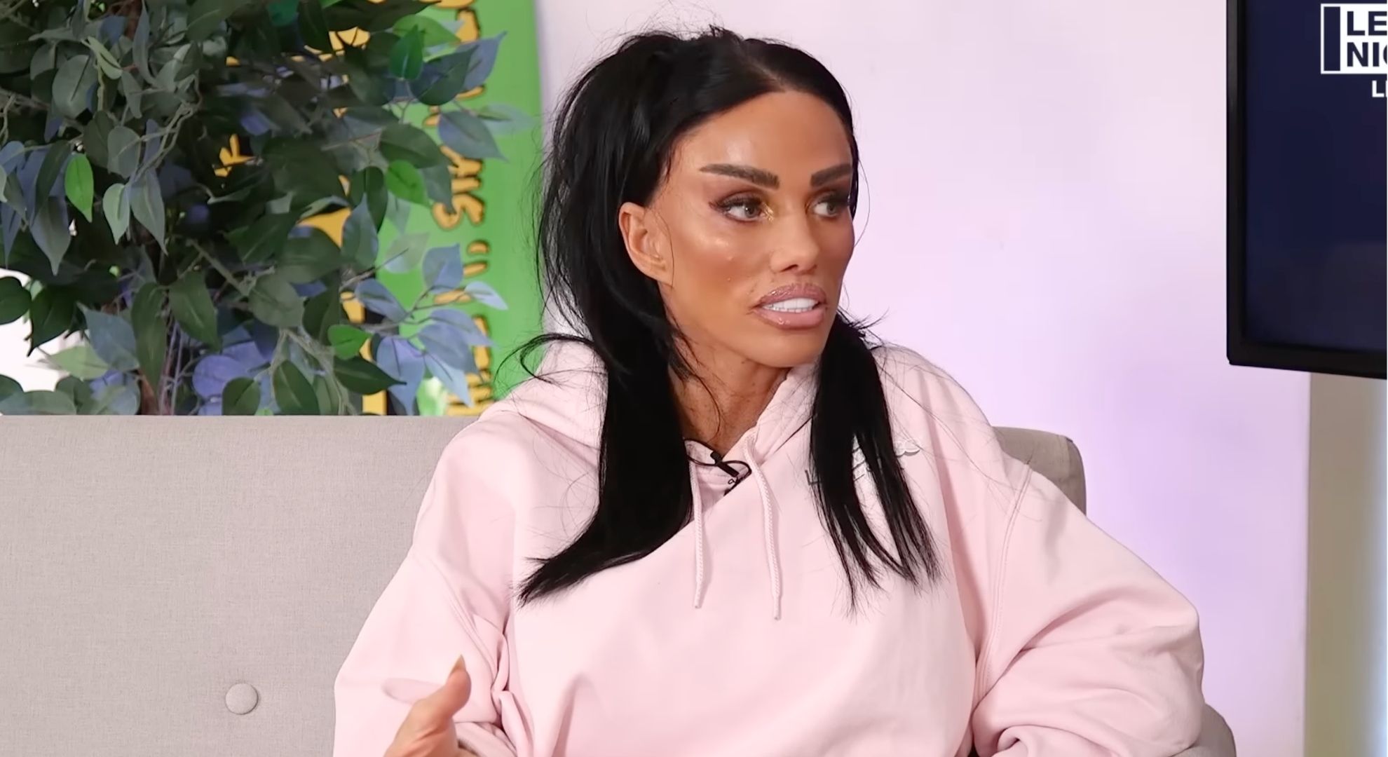 Katie Price on a podcast