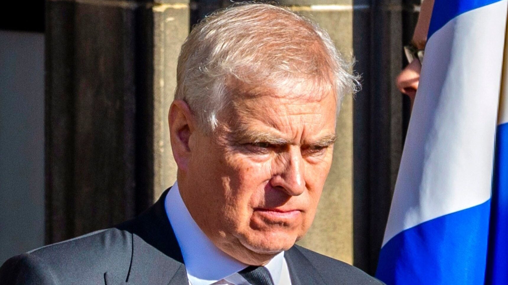 Andrew Mountbatten-Windsor looking down