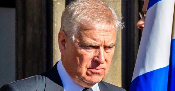 Andrew Mountbatten-Windsor looking down