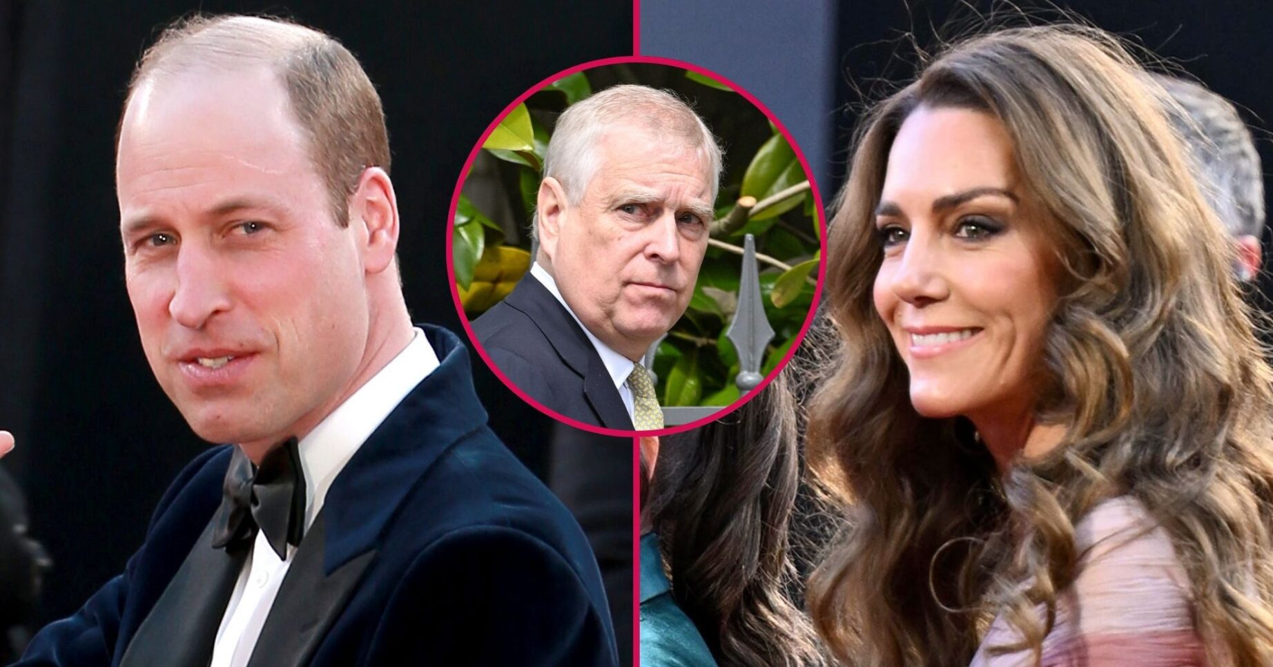 ED composite of Prince William and Princess Kate at BAFTAs and Andrew Mountbatten-Windsor in bubble