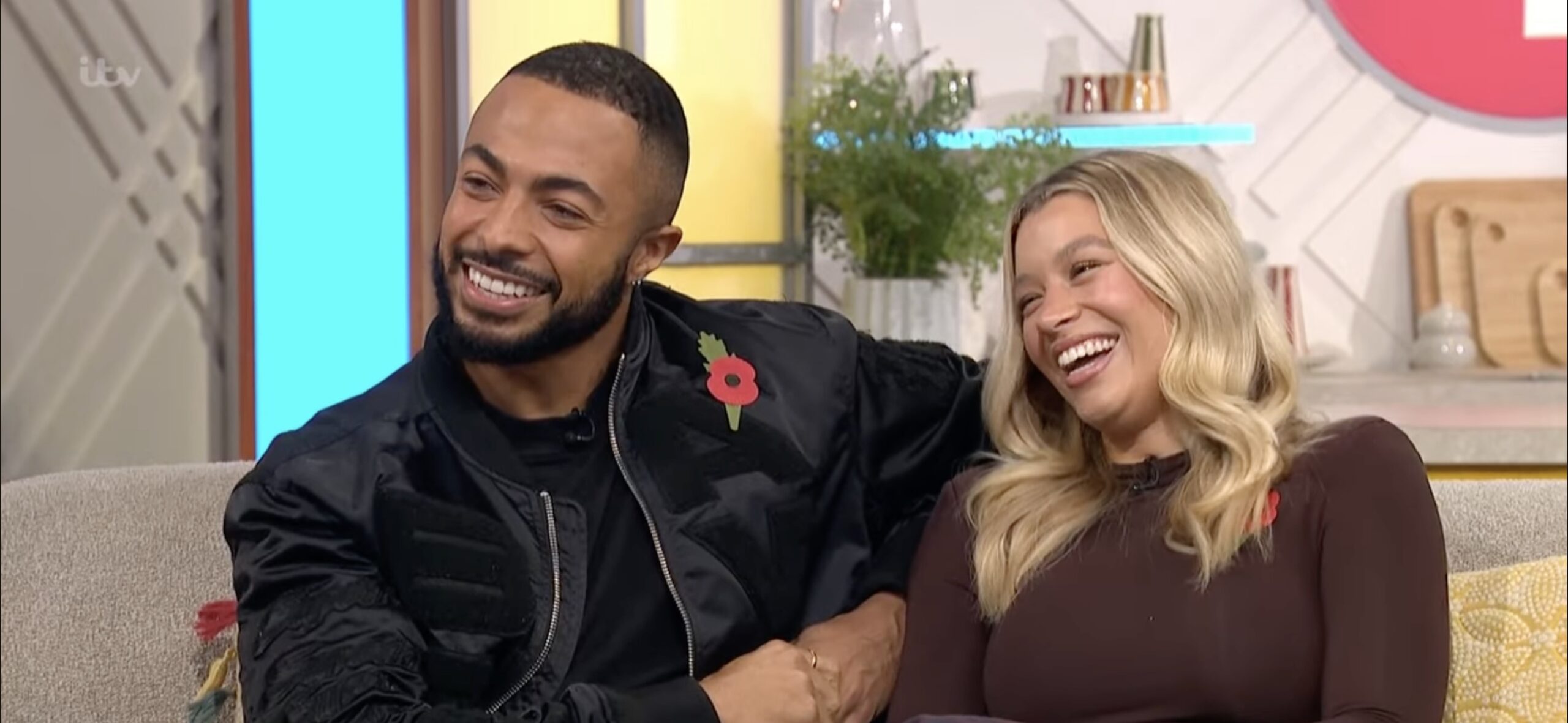 Tyler West and Molly Rainford smiling on Lorraine