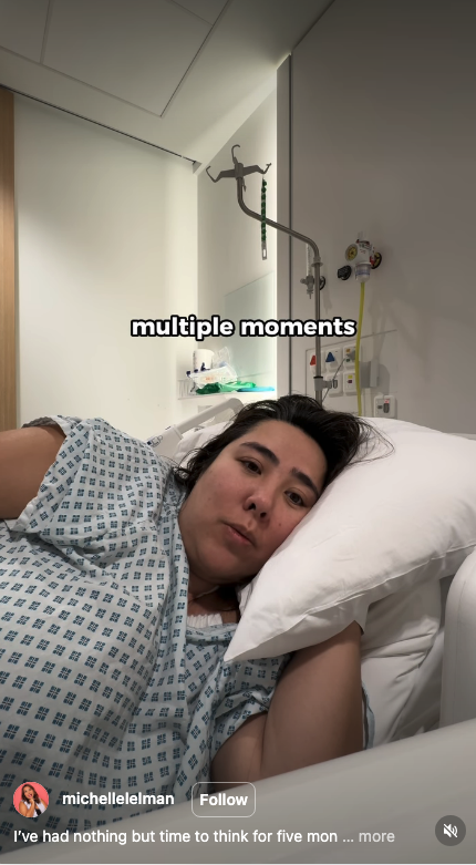 Michelle Elman in a hospital bed