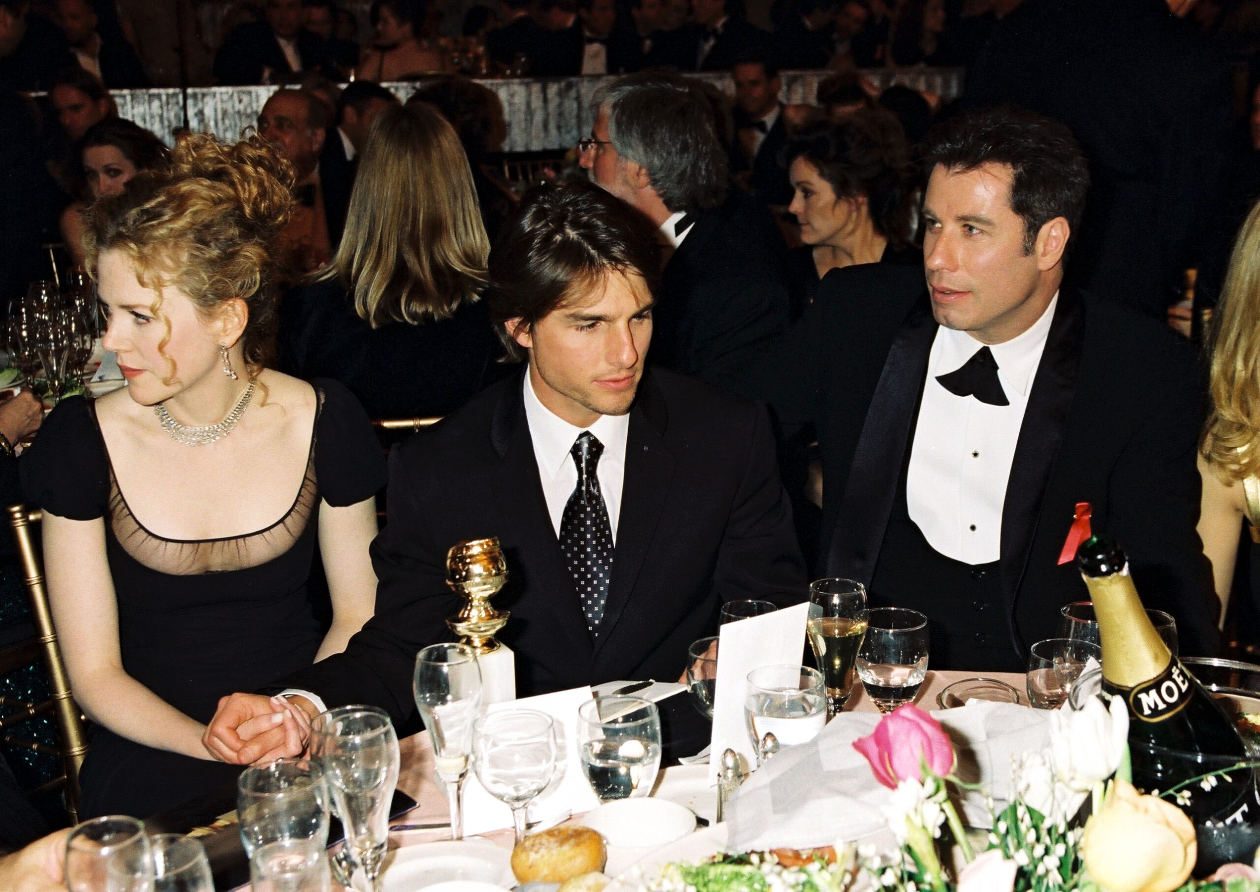 Nicole Kidman, Tom Cruise and John Travolta sat together at the 54th Annual Golden Globes