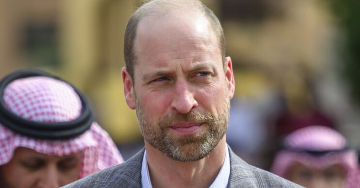 Prince William looking serious