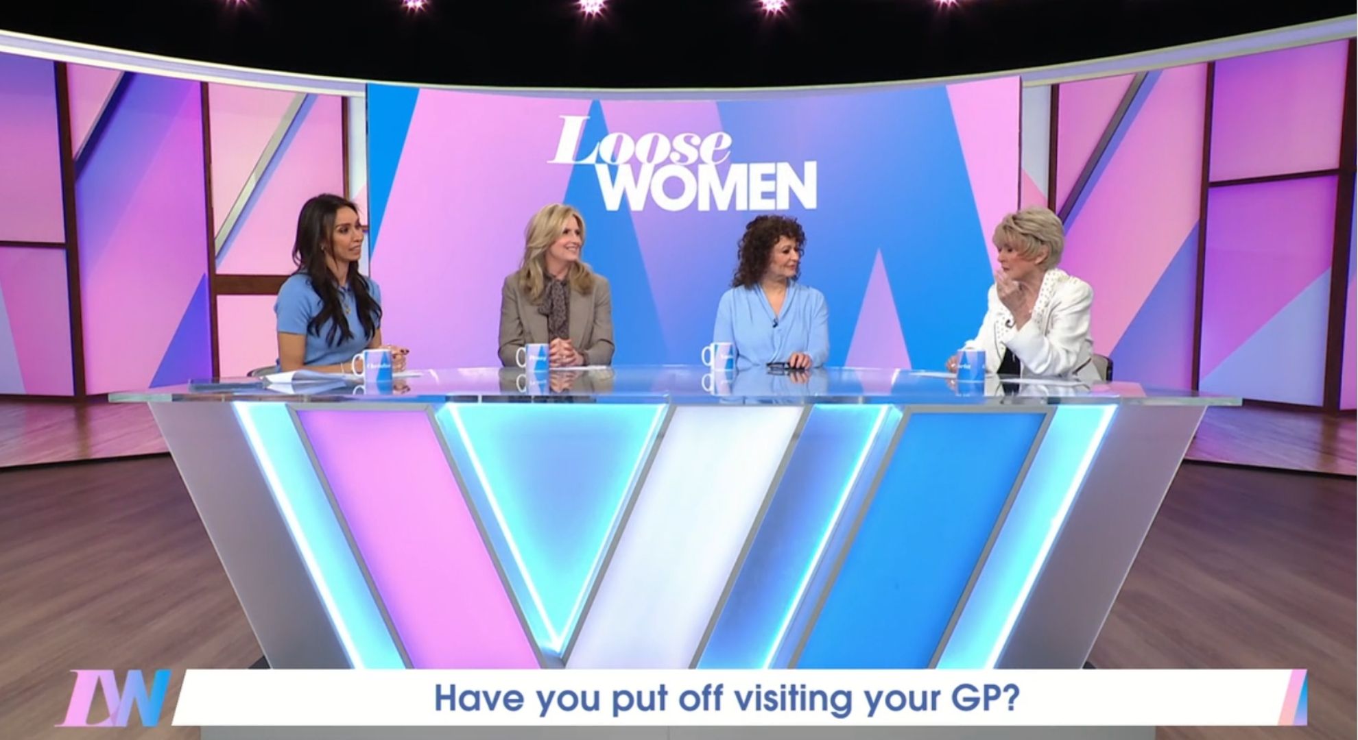 Loose Women stars, including Gloria Hunniford, during discussion