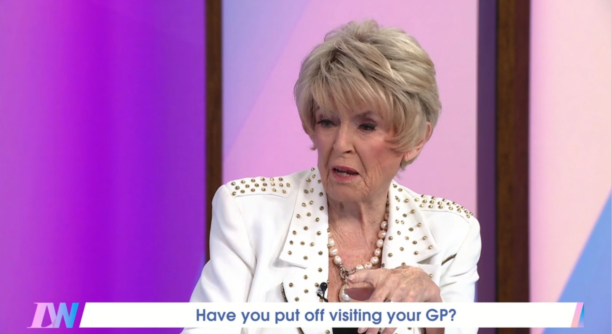 Gloria Hunniford speaking on Loose Women