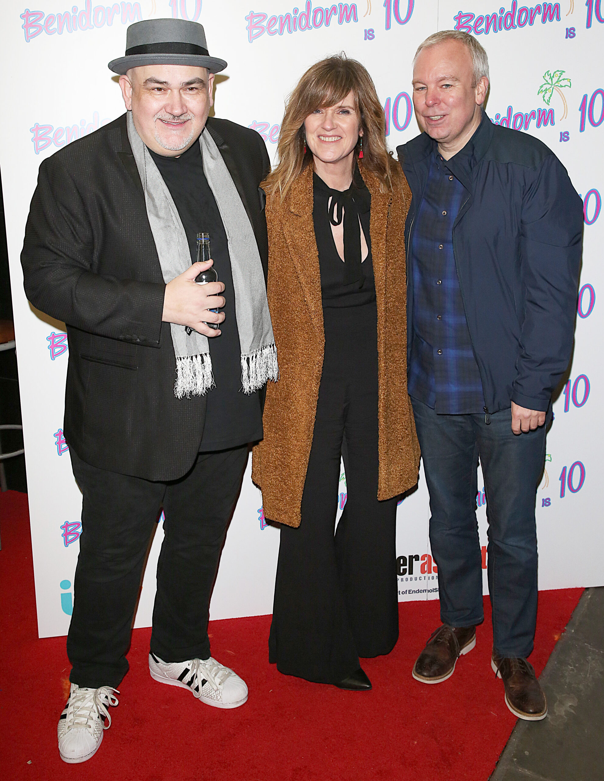 Derren Litten with two Benidorm cast members