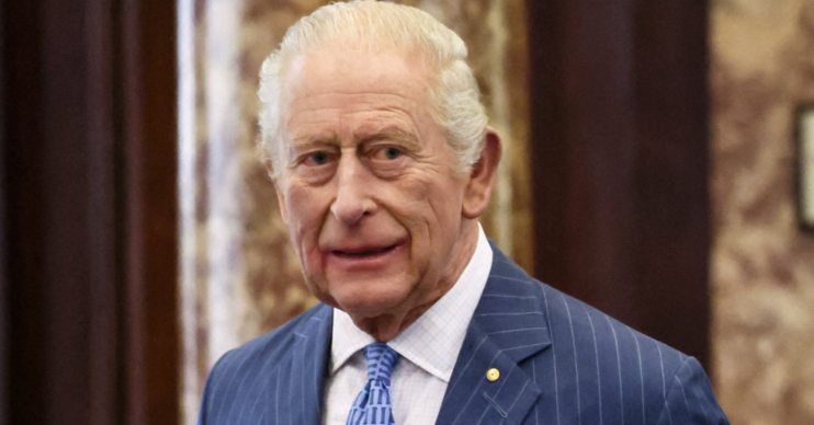 King Charles in blue suit