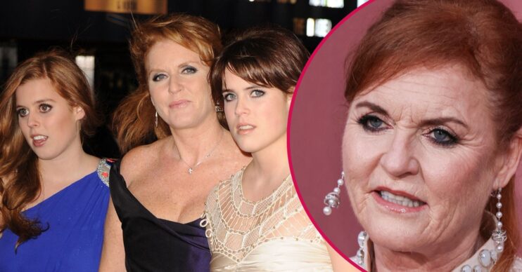 Princess Eugenie and Princess Beatrice with Sarah Ferguson