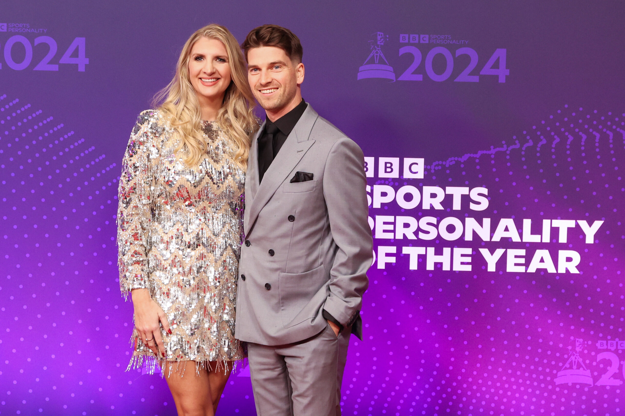 Rebecca Adlington and Andy Parsons smiling