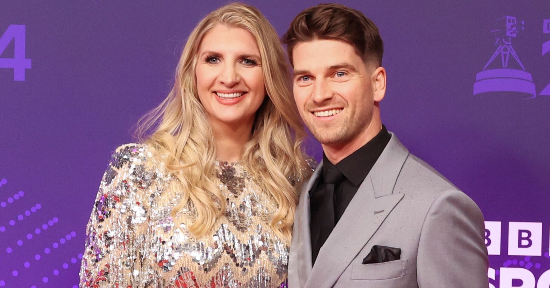 Rebecca Adlington and Andy Parsons smiling