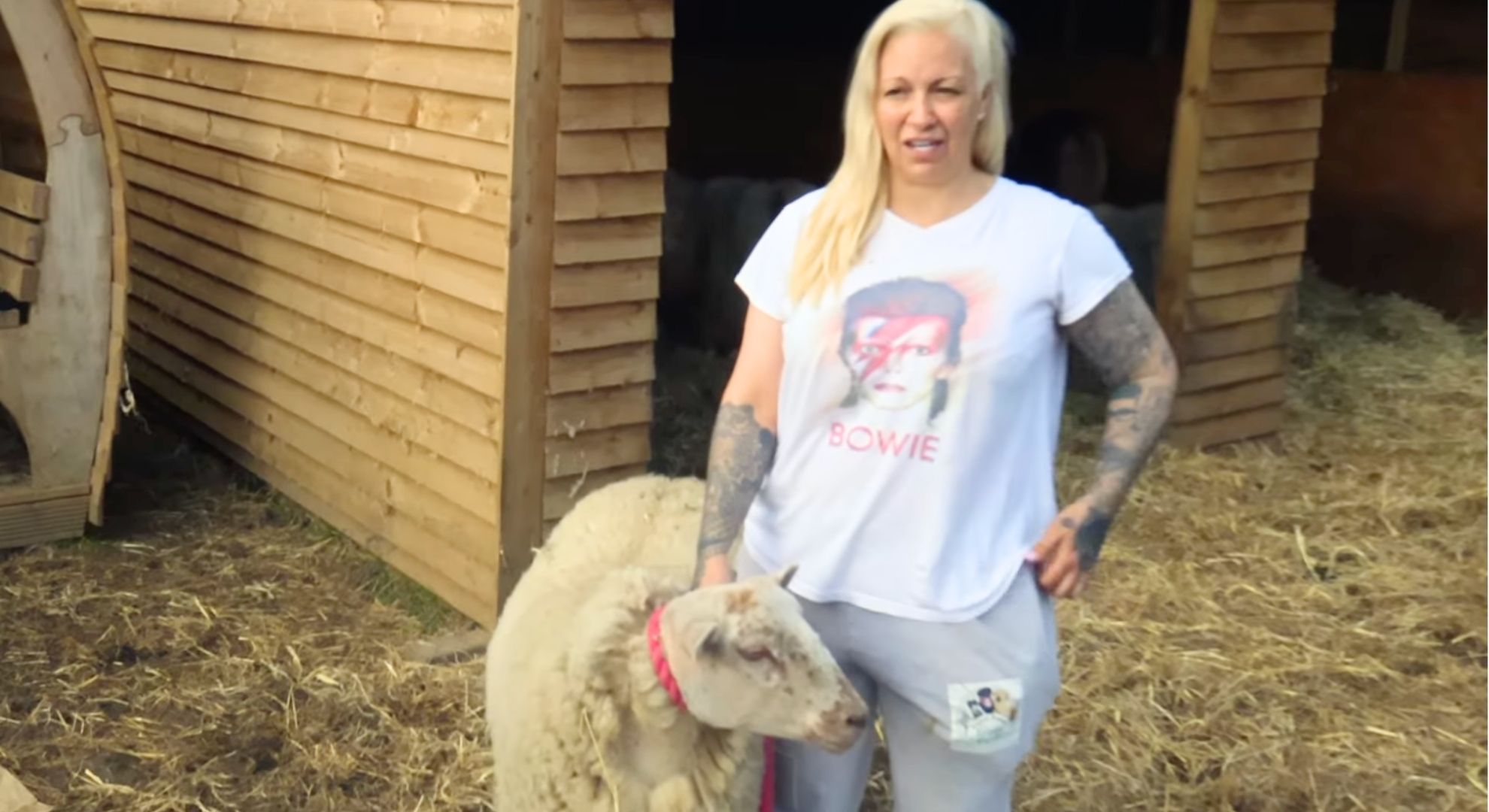 Jodie Marsh with a goat