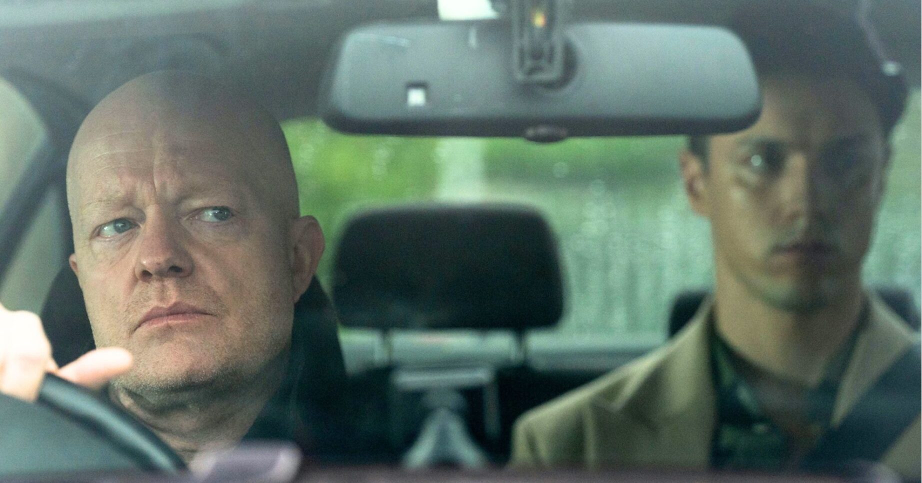 Max and Tim in the car