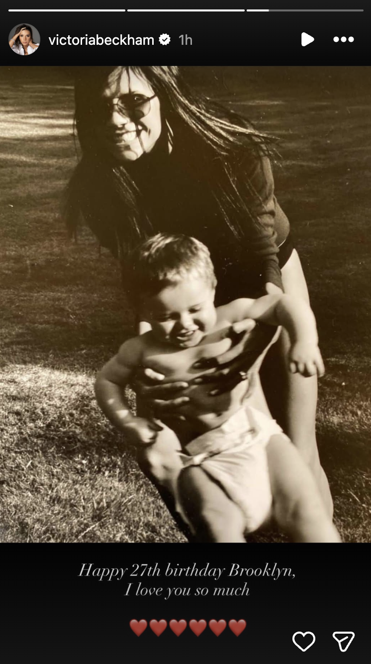 Instagram post from Victoria Beckham for Brooklyn's birthday