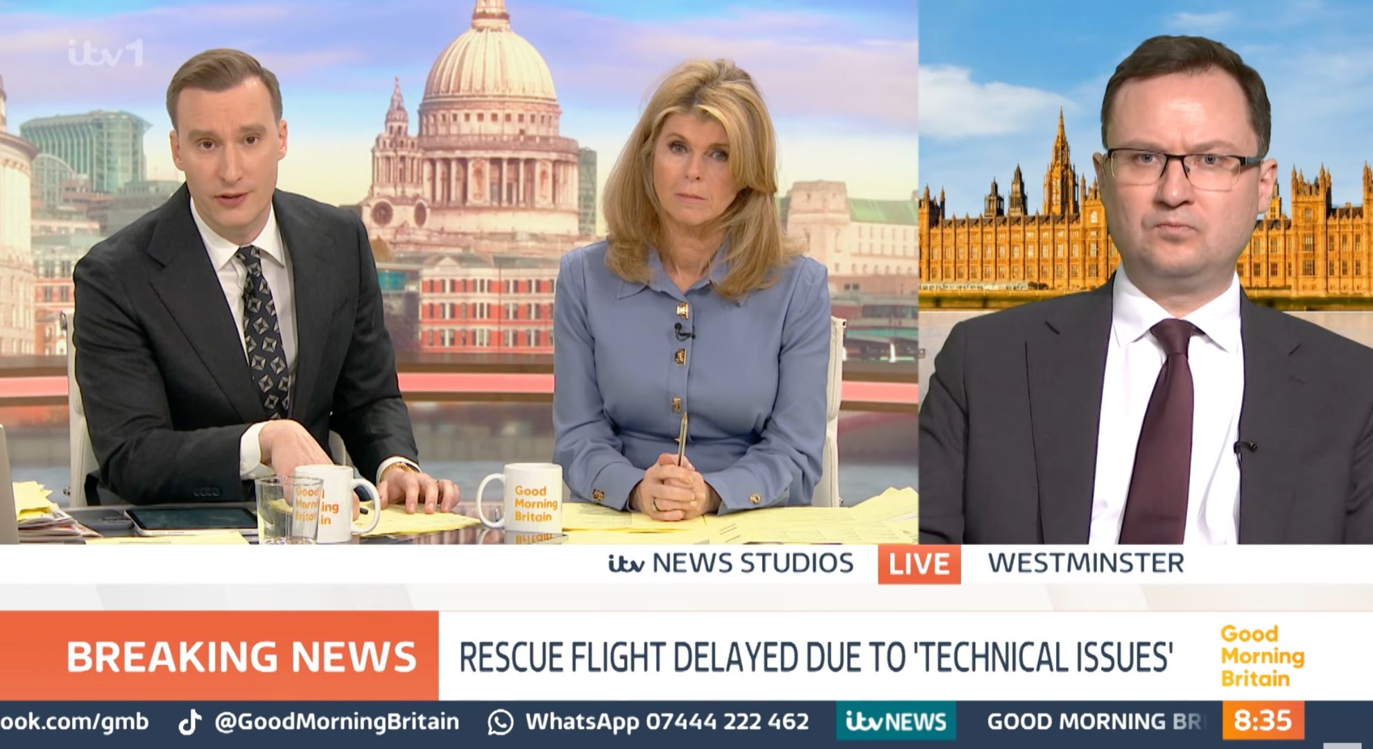 Paul Brand and Kate Garraway / Alex Norris on GMB