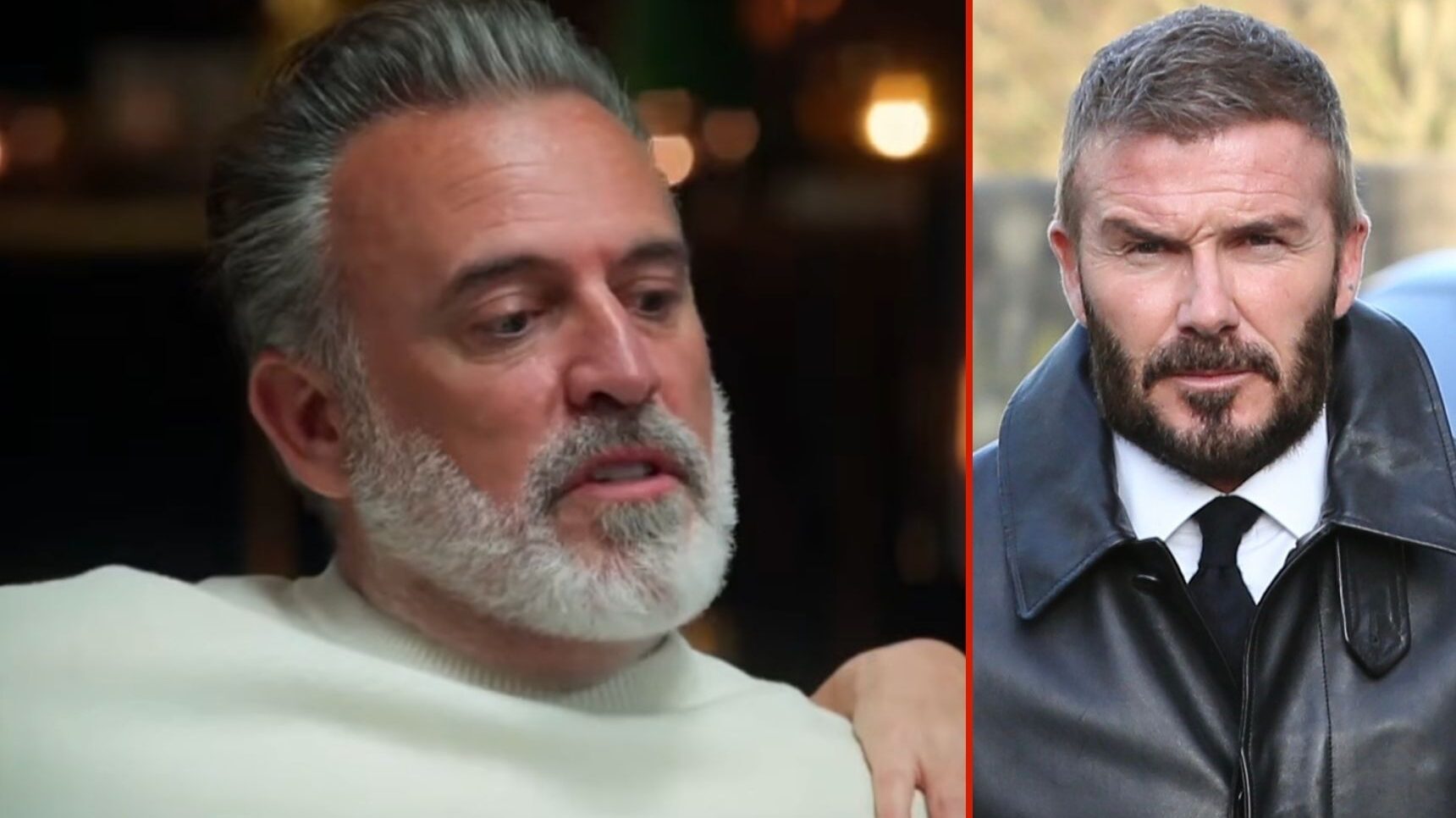 TVg split pic: Steve on MAFS Australia / David Beckham at an event