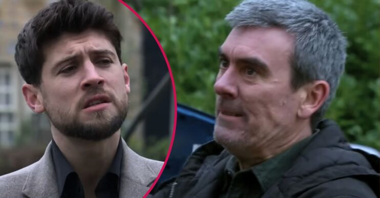 Joe Tate and Cain Dingle in Emmerdale (Credit: ITV/Comp ED!)
