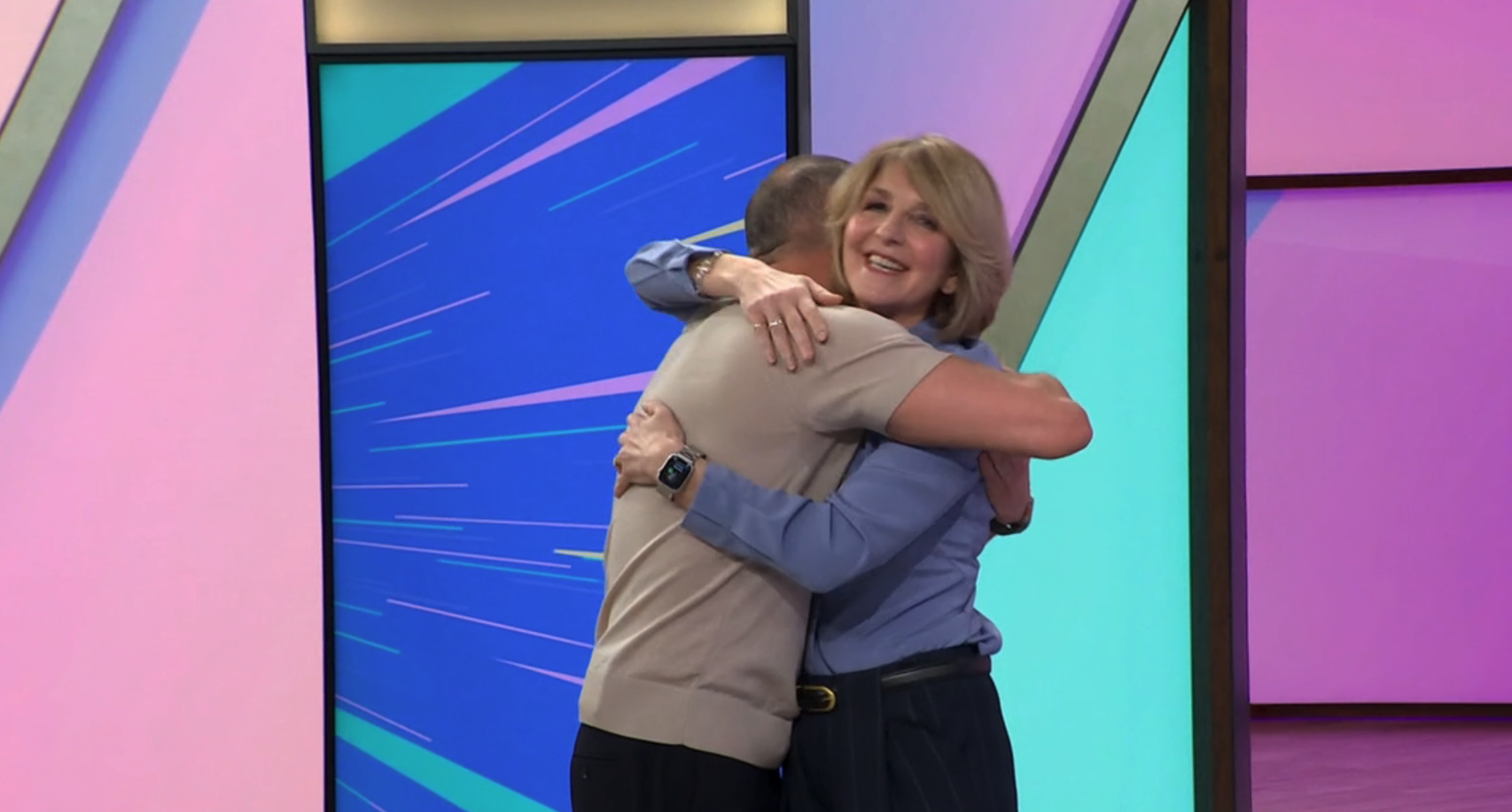 Paddy McGuinness and Kaye Adams hugging