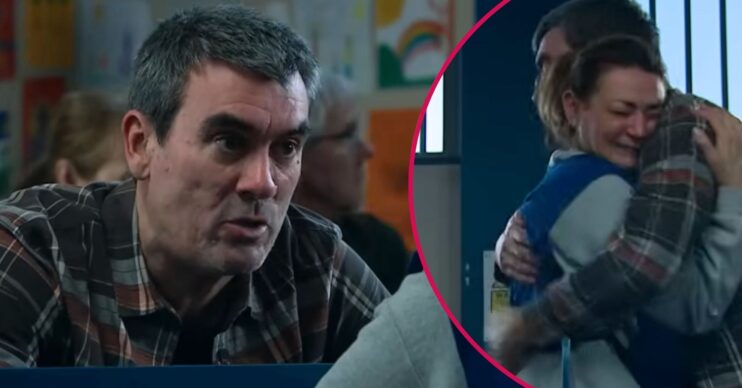 ED pic: Cain emotional / Moira and Cain hugging