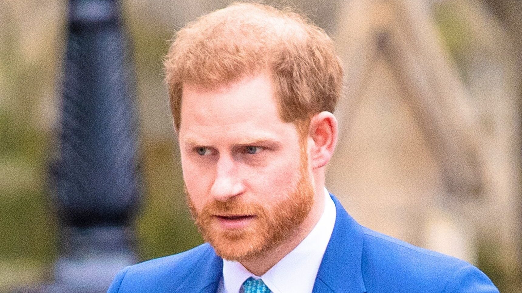 Prince Harry frowning at the Commonwealth Day service in 2020