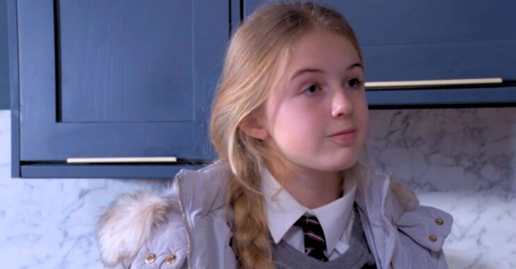 Lexi looking sheepish as she skips school