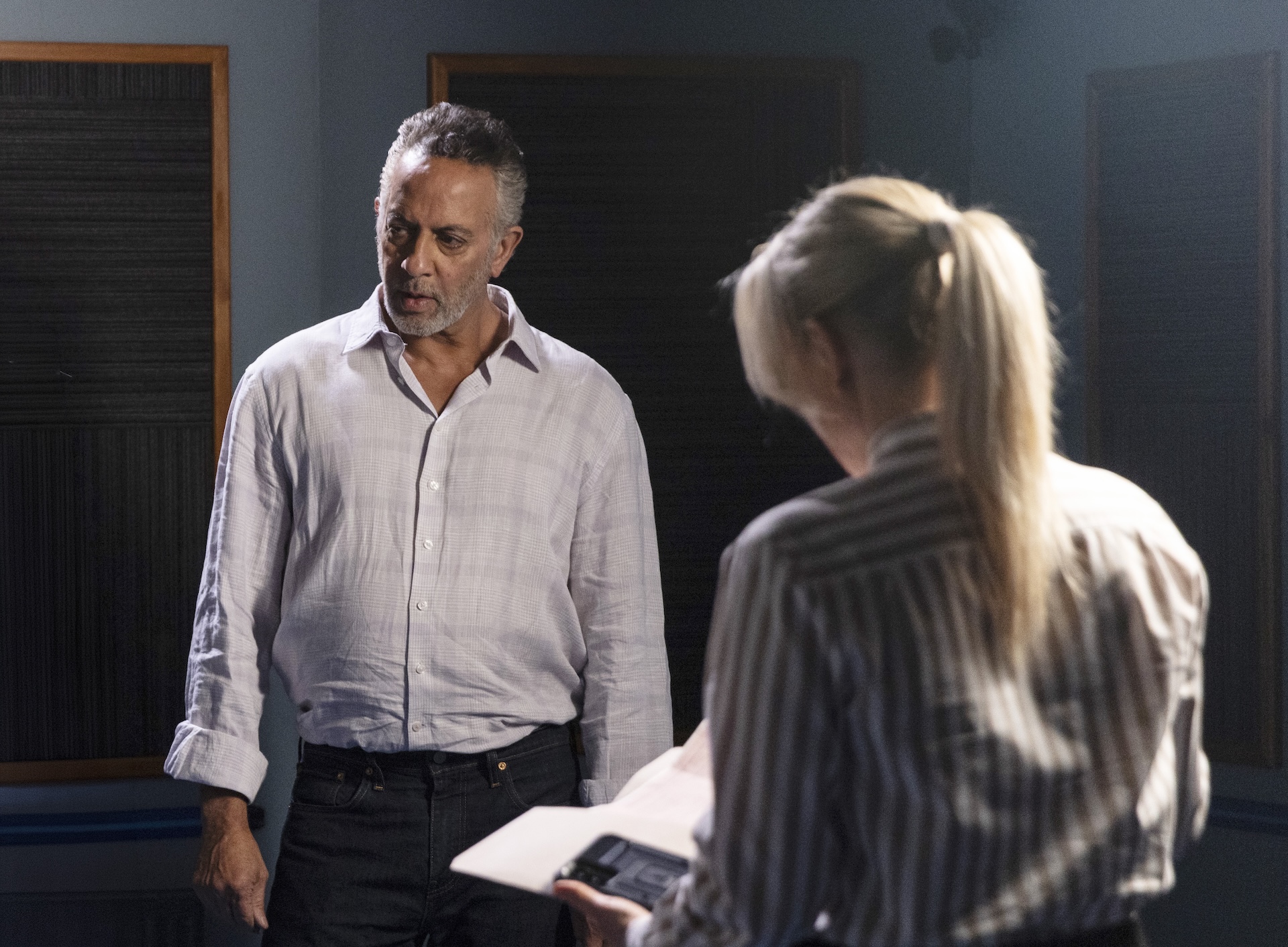 Dev questioned by DS Lisa Swain in Coronation Street