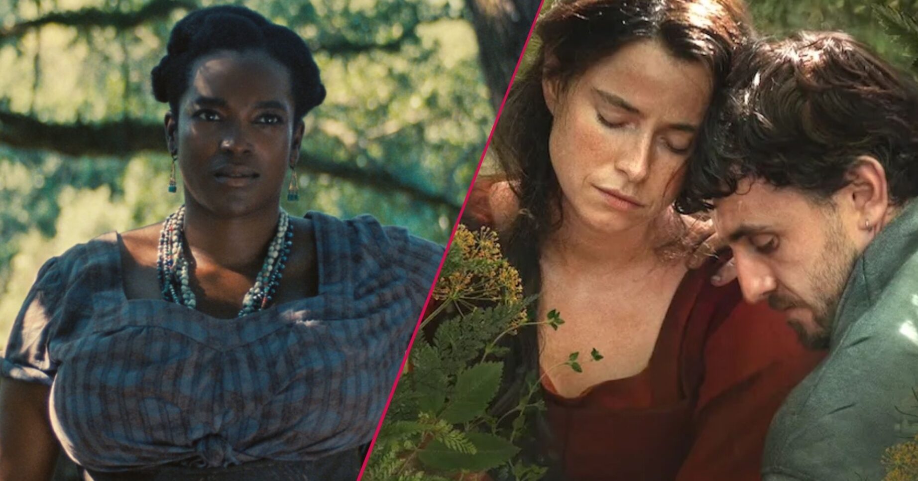 Wunmi Mosaku in Sinners and Jessie Buckley and Paul Mescal in Hamnet