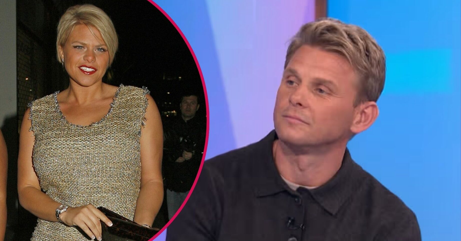 Jade Goody smiling / Jeff Brazier on Loose Women