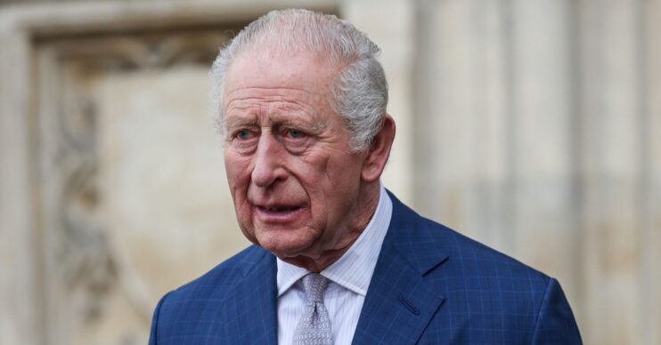 King Charles in blue suit