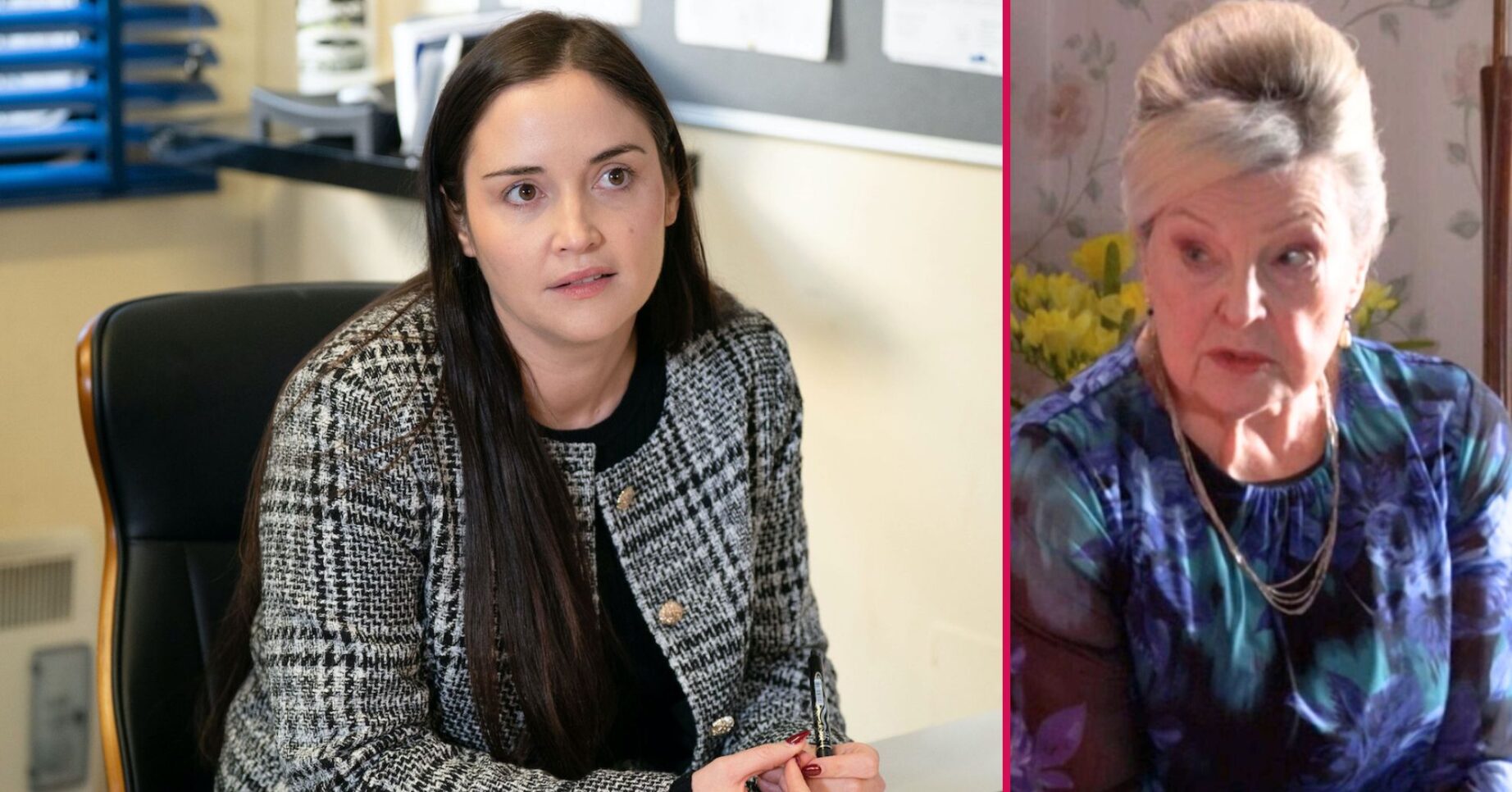 Cora and Lauren split image