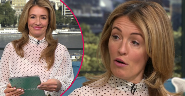 Cat Deeley on This Morning in a sheer white top