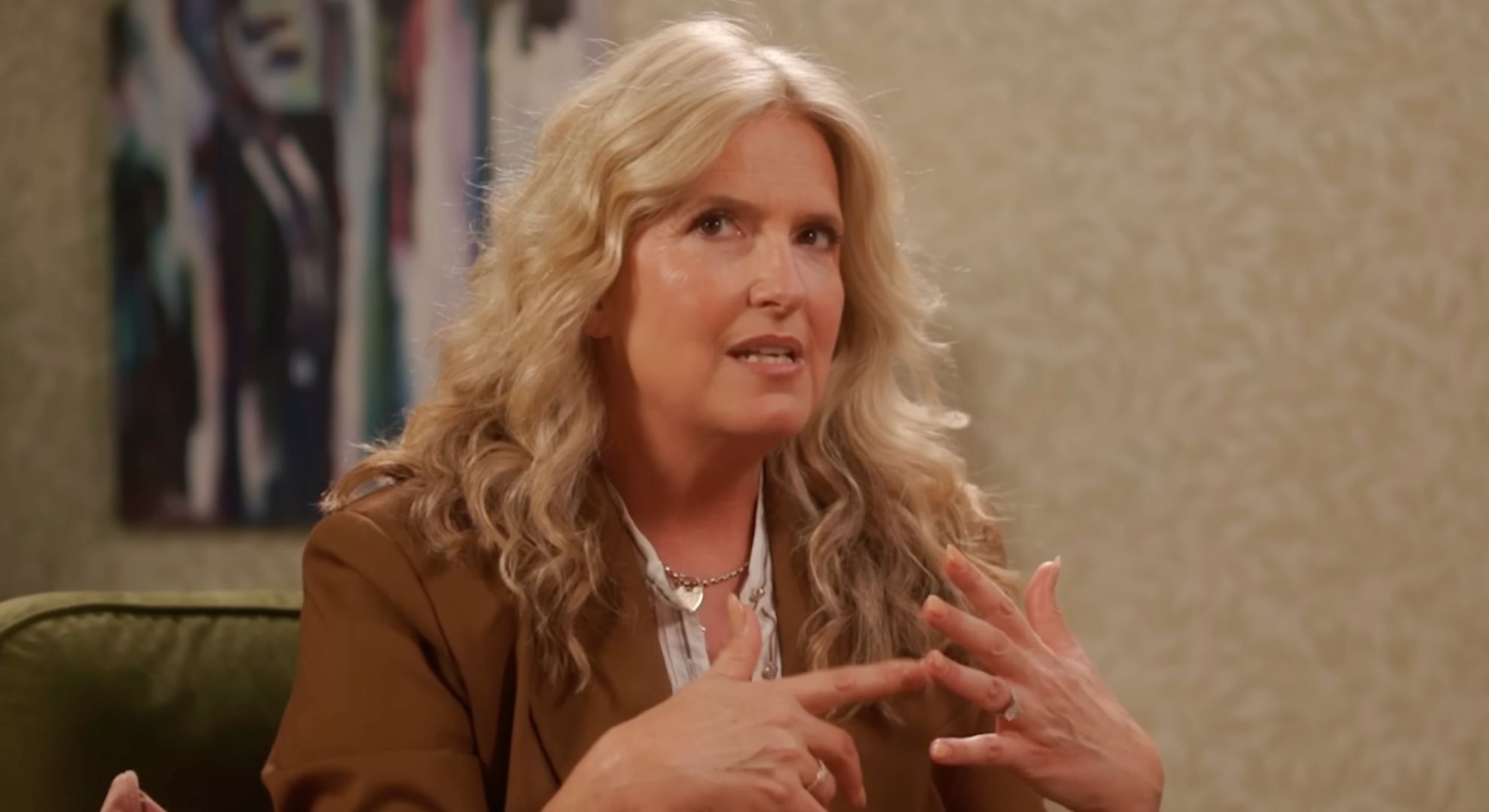 Penny Lancaster on a podcast