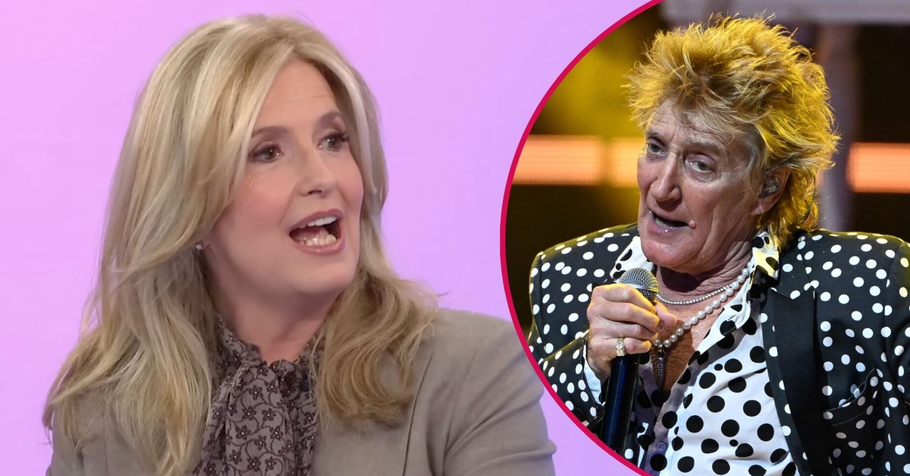 Penny Lancaster on Loose Women / Rod Stewart singing