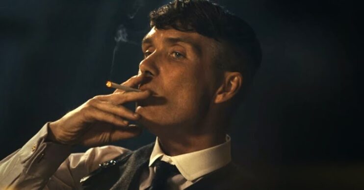 Cillian Murphy smoking a cigarette in Peaky Blinders