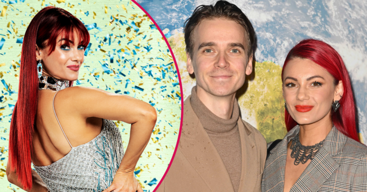 Dianne Buswell in her official Strictly promo shot and with Joe Sugg on the red carpet