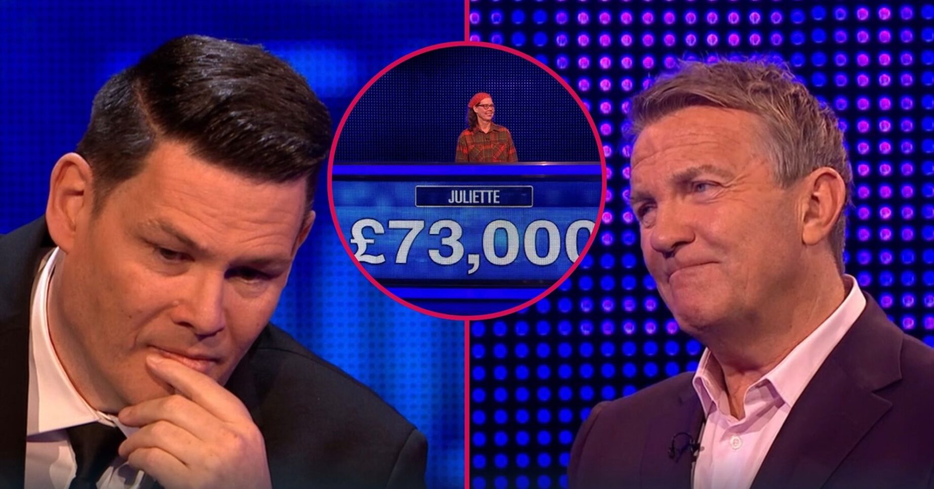 Mark Labbett, Juliette and Bradley Walsh on The Chase