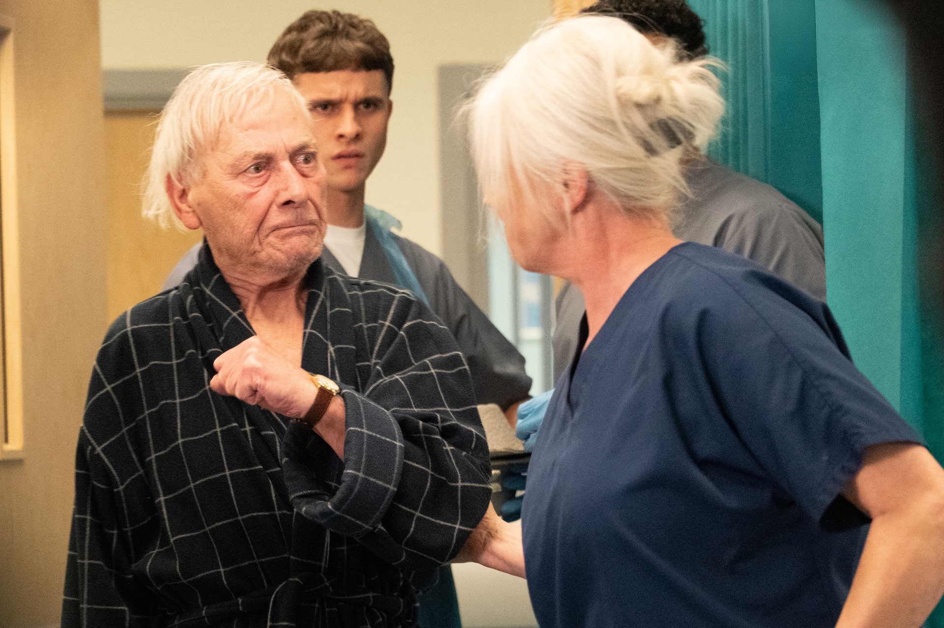 Dr Todd manhandles a patient as Jacob looks on angry in Emmerdale spoilers