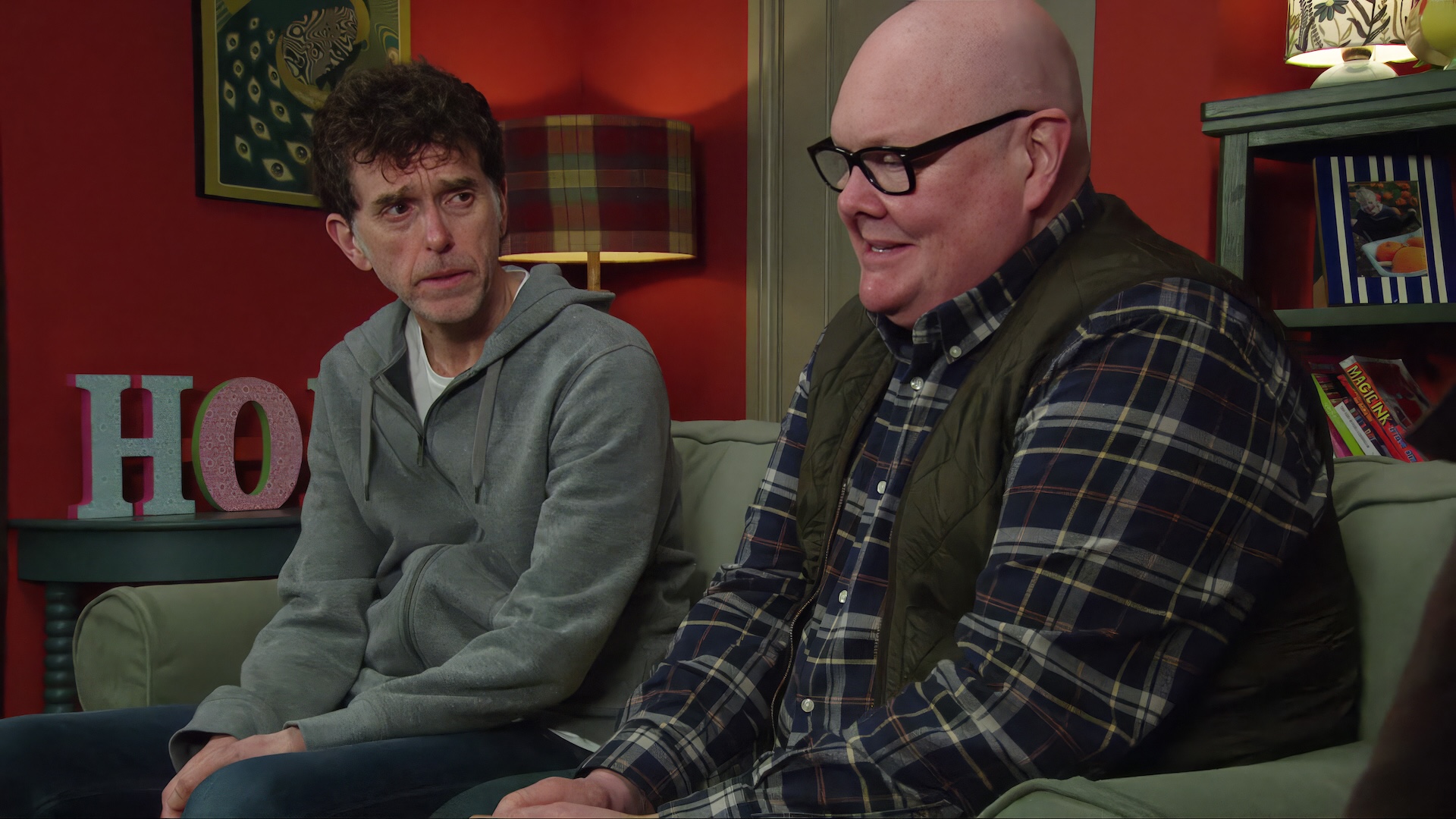 Marlon worries about Paddy as they talk in Emmerdale