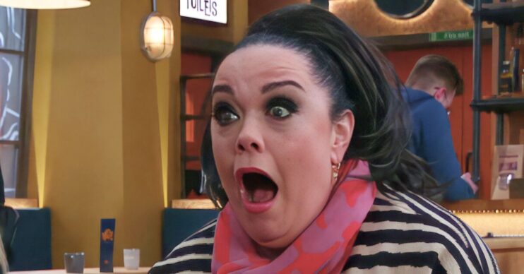 Mandy looks shocked in Emmerdale (Credit: ITV/Comp ED!)